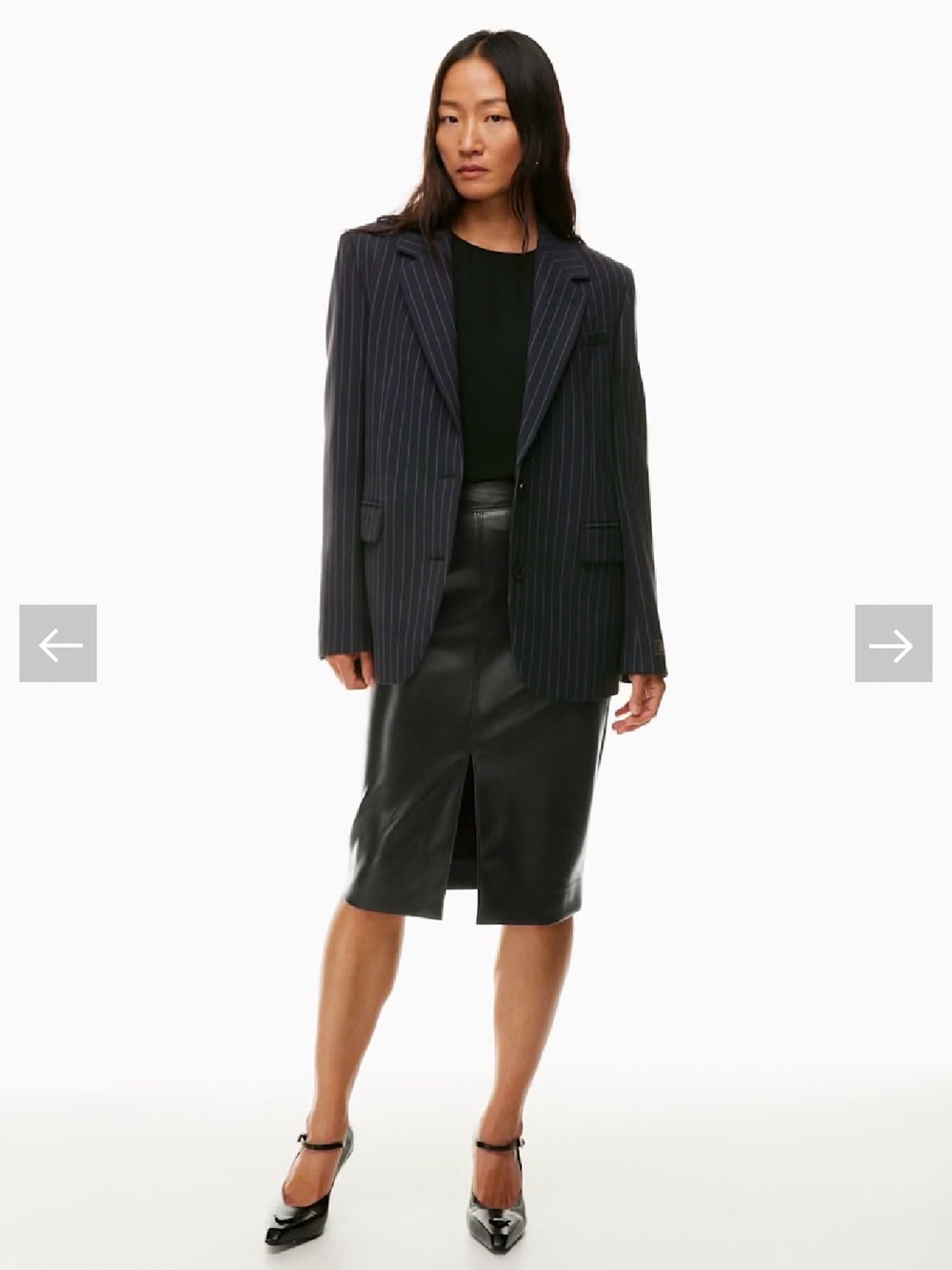 Aritzia Babaton Black Faux Leather Pencil Skirt